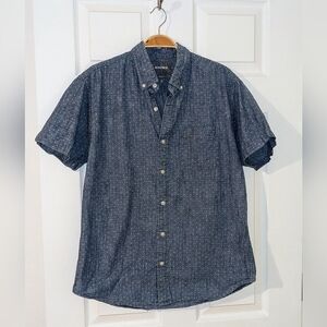 Bonobos Mens Short Sleeve Button Down Shirt Blue Dot‎ Print Casual Medium